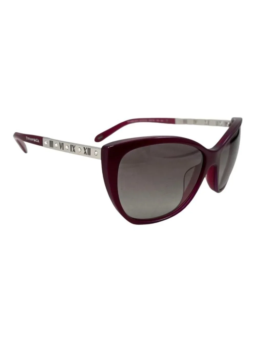 Tiffany & Co Sunglasses Atlas Logo Wine Red Bordeaux Silver Eyewear
